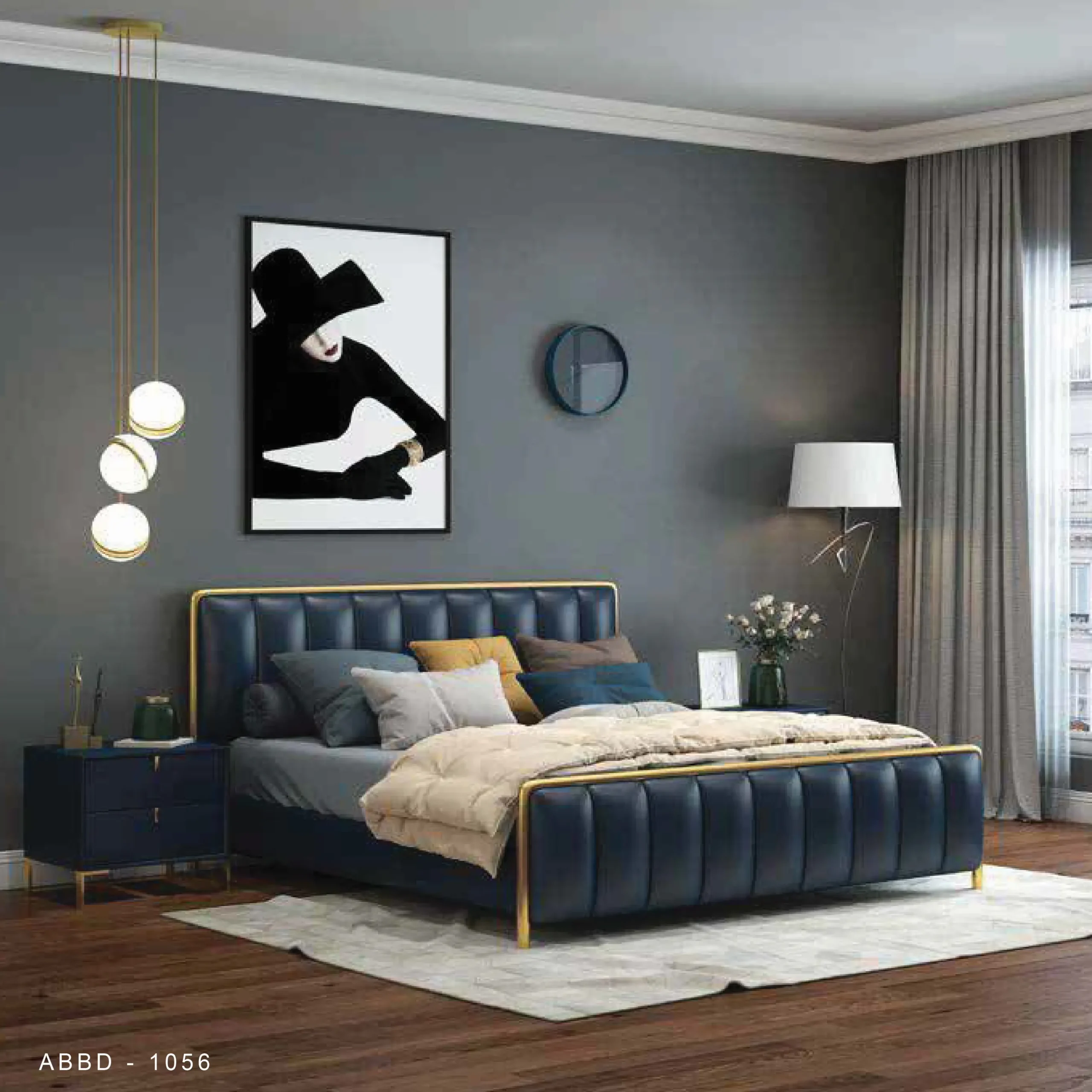 Classic Wooden Bed ABBD 1056 Image of Classic Wooden Bed