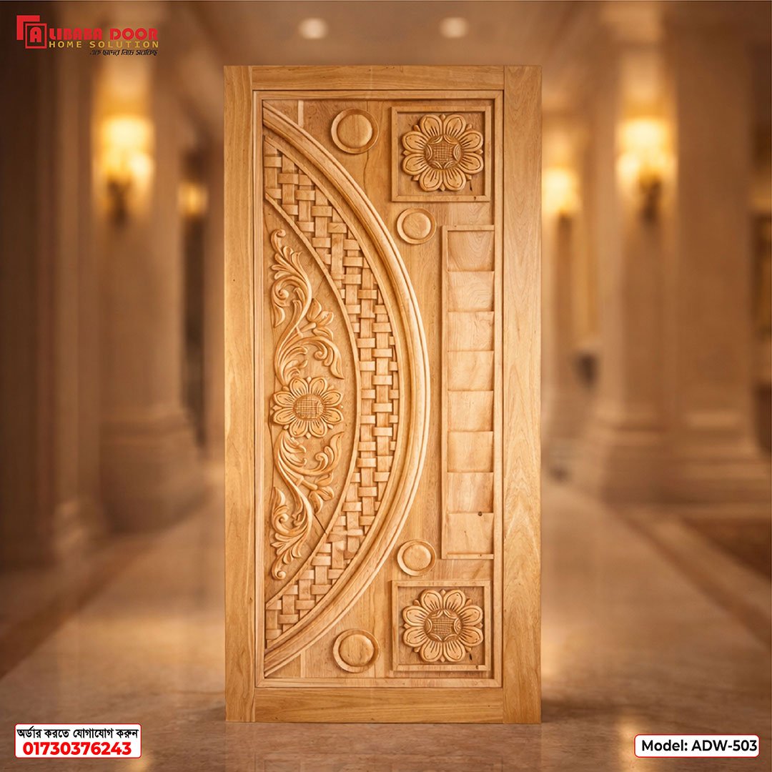 3 Premium Luxury Wooden Door ADW-503 | Burma Teak, Chittagong Teak & Mahogany - Image 1
