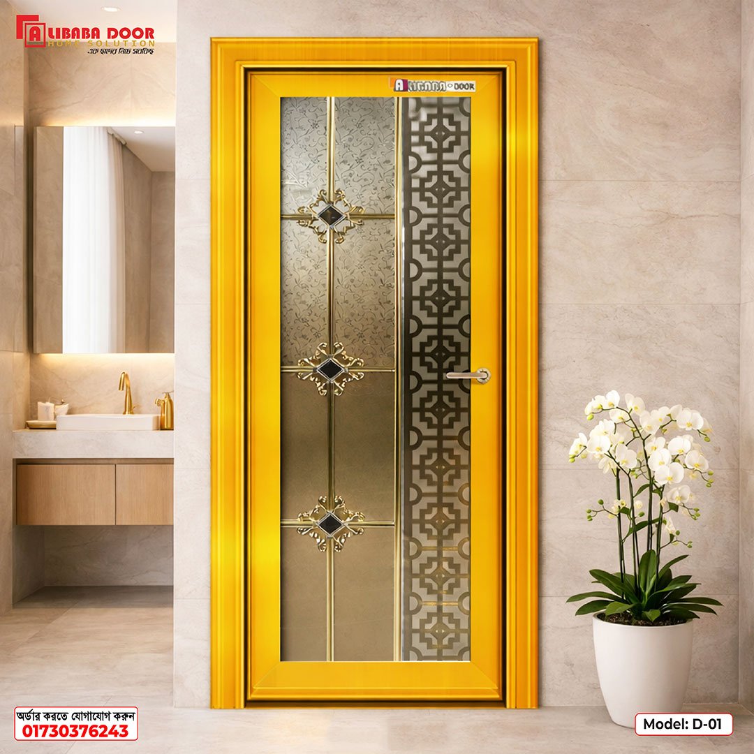 D-01 Stylish Design New Alibaba Aluminum Glass Door for Home & Office D-01 - Image 1