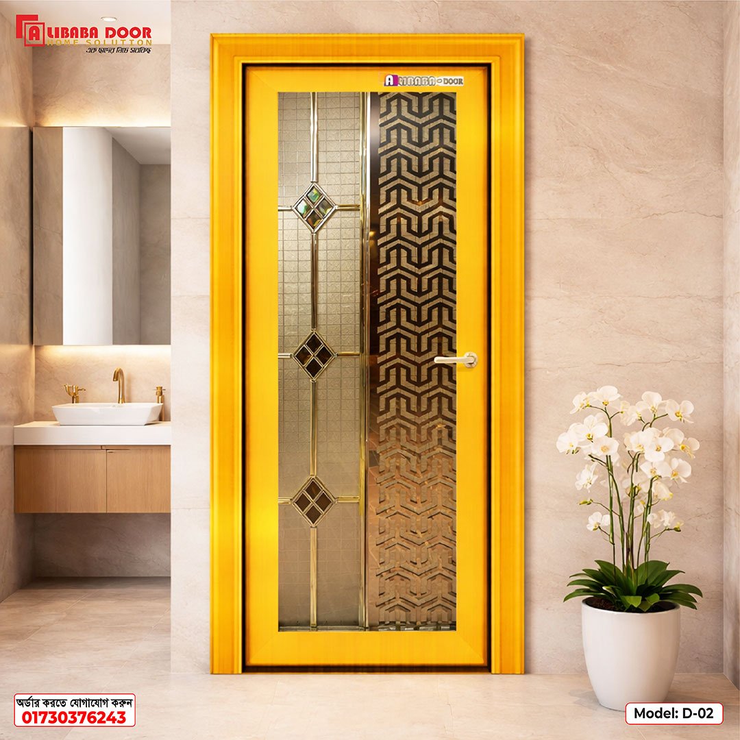 D-02 Stylish Design New Alibaba Aluminum Glass Door for Home & Office D-02 - Image 1