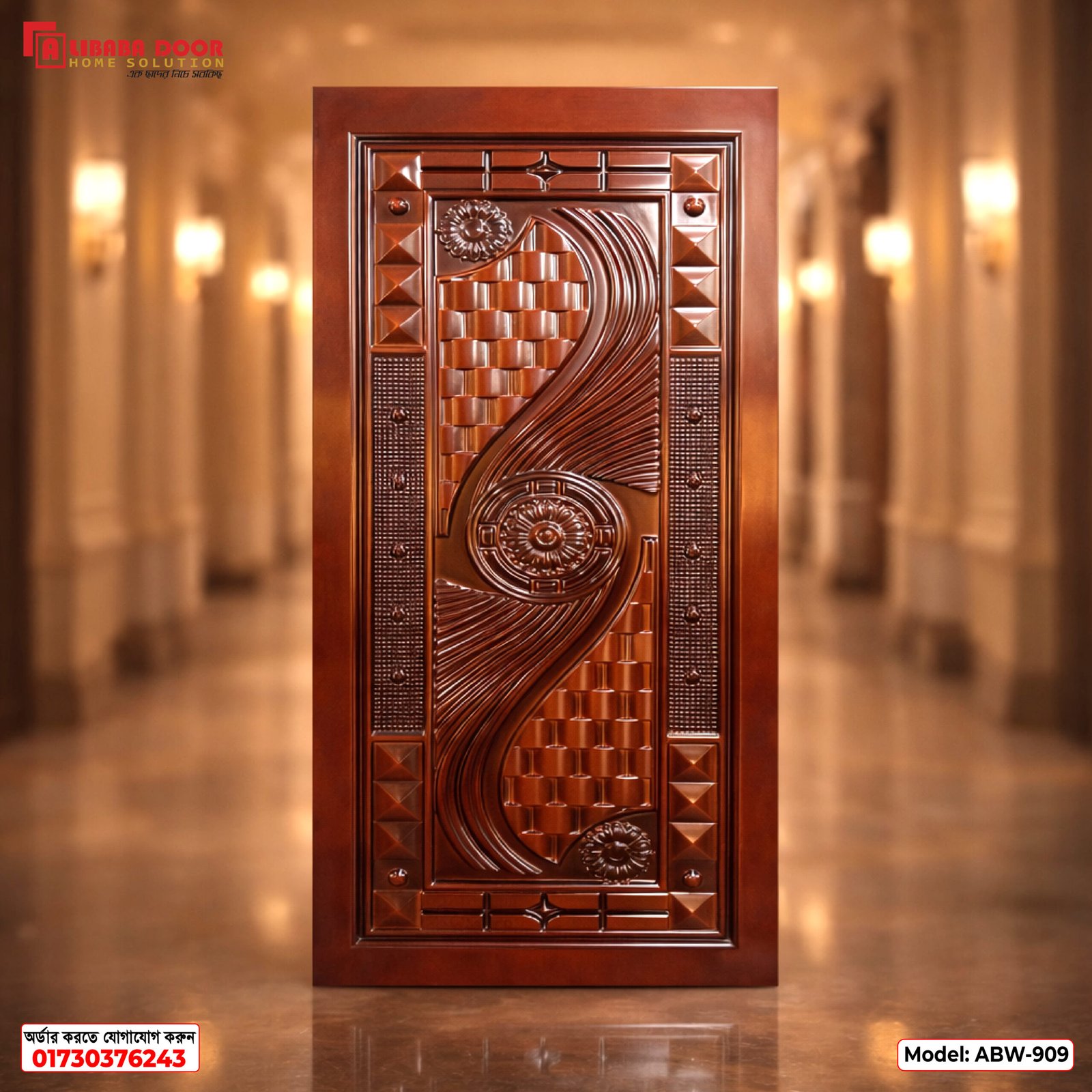 Wooden Door AI-11 Premium Luxury Wooden Door ABW-909 | Burma Teak, Chittagong Teak & Mahogany - Image 1