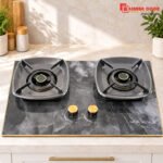 Alibaba 2 Burner Gas Stove Model 7323 with Dark Marble Pattern Top
